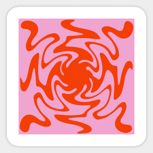 70s Retro Pink Orange Abstract 2 Sticker